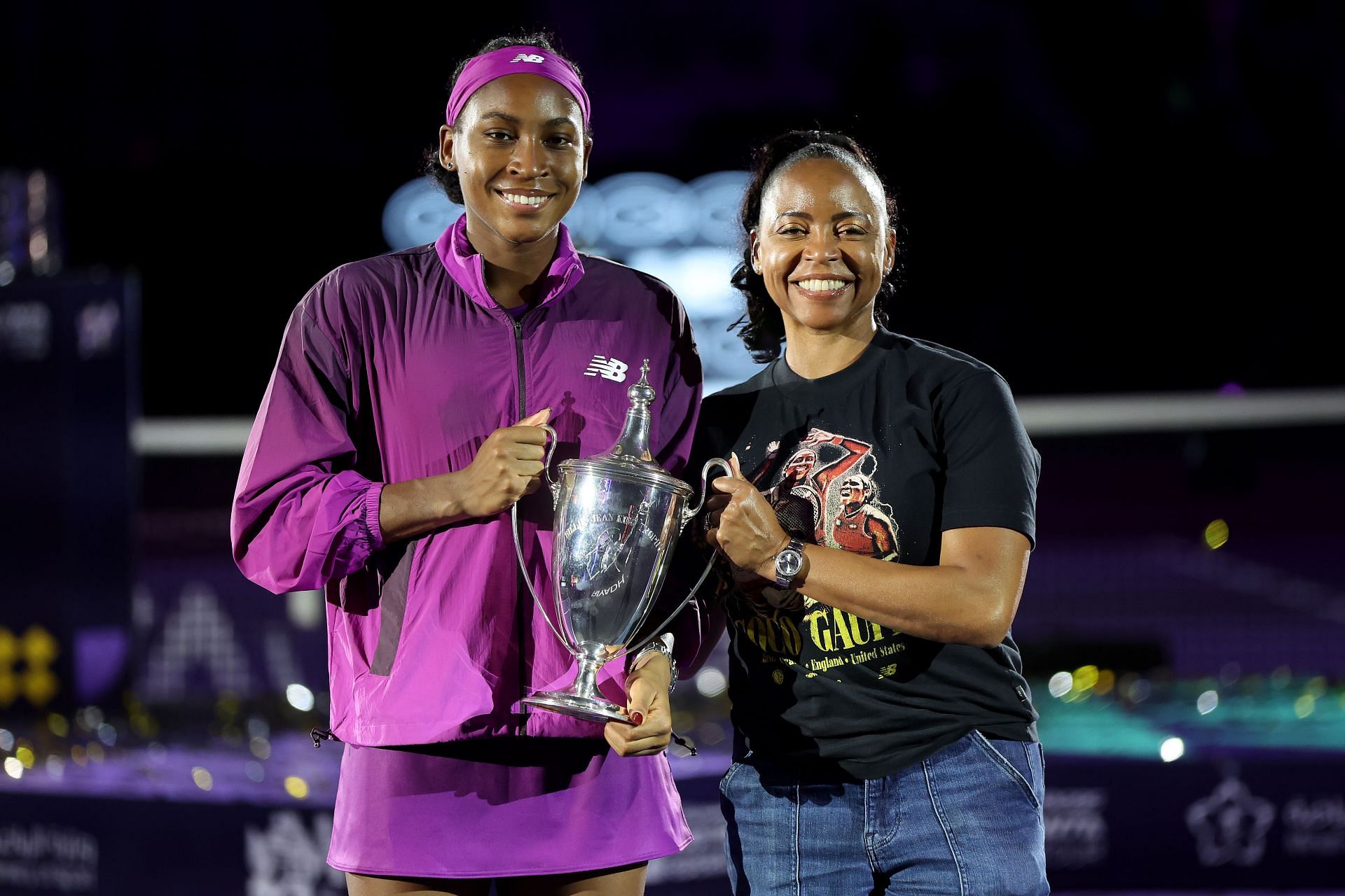 Coco Gauff with her mother Candi at the WTA Finals 2024 - Source: Getty