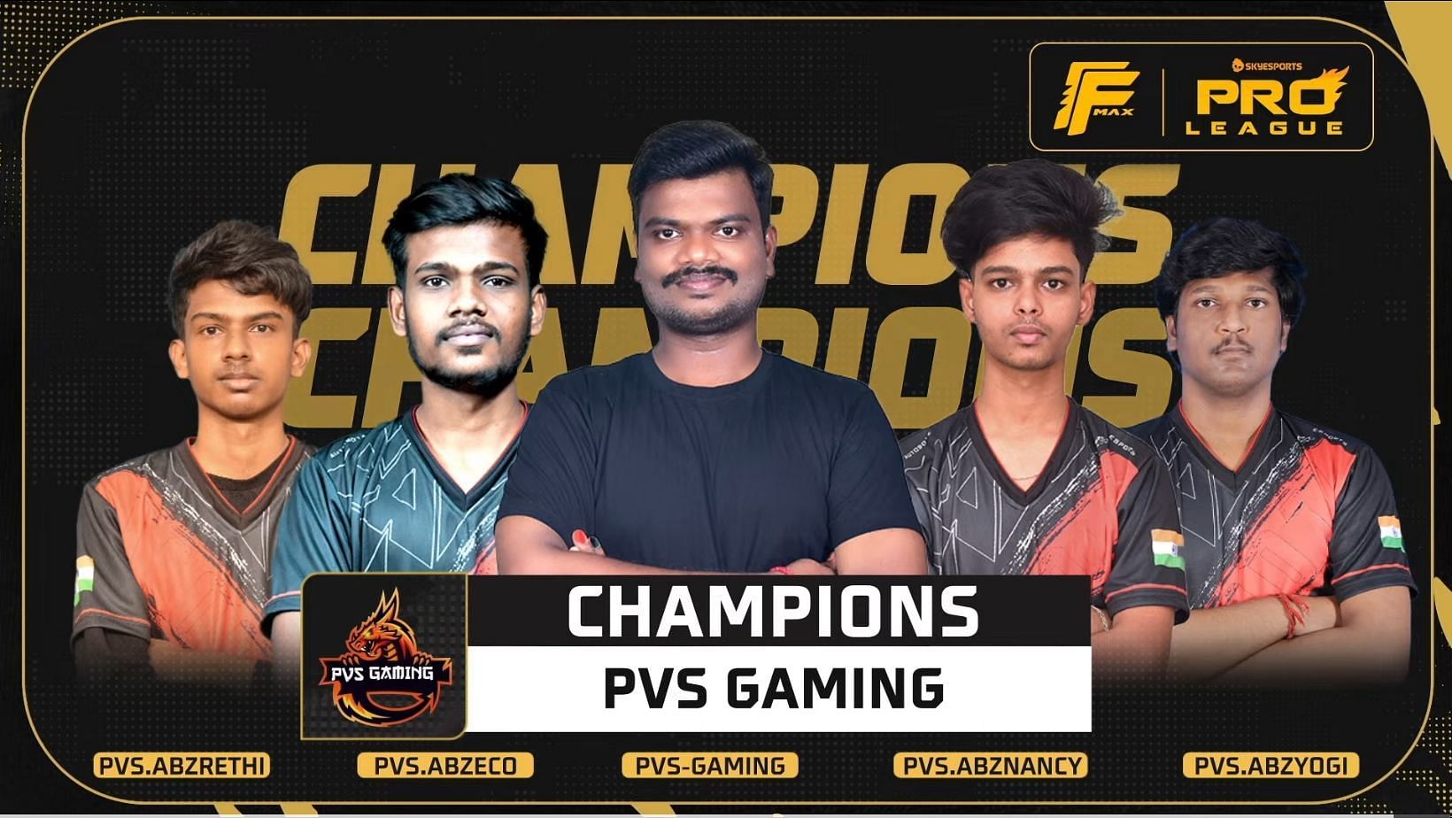 PVS Gaming wins Skyesports Free Fire Pro League 2025 (Image via YouTube/Skyesports)