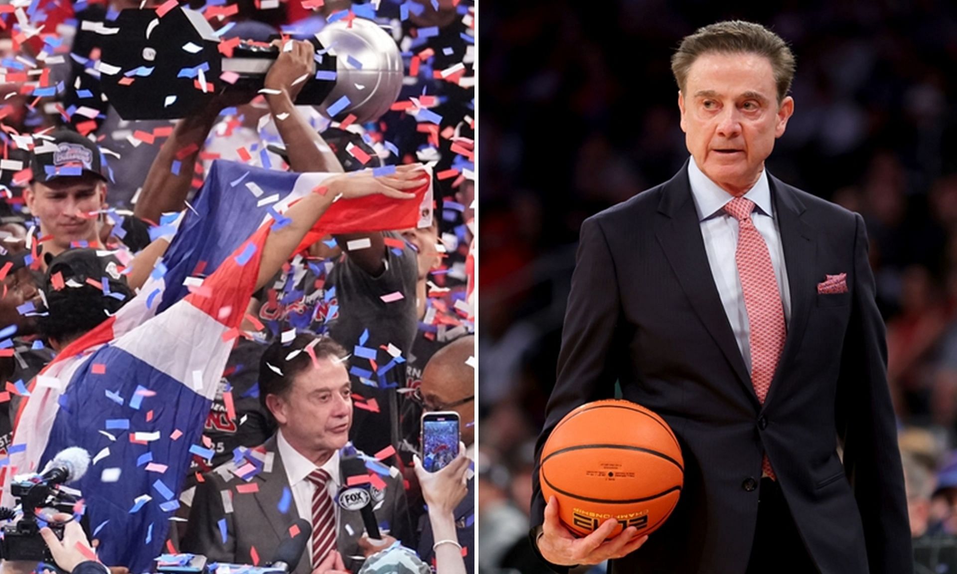 Rick Pitino concisely sums up reaction to making NCAA history in conference tournaments. (Image credits: Imagn)