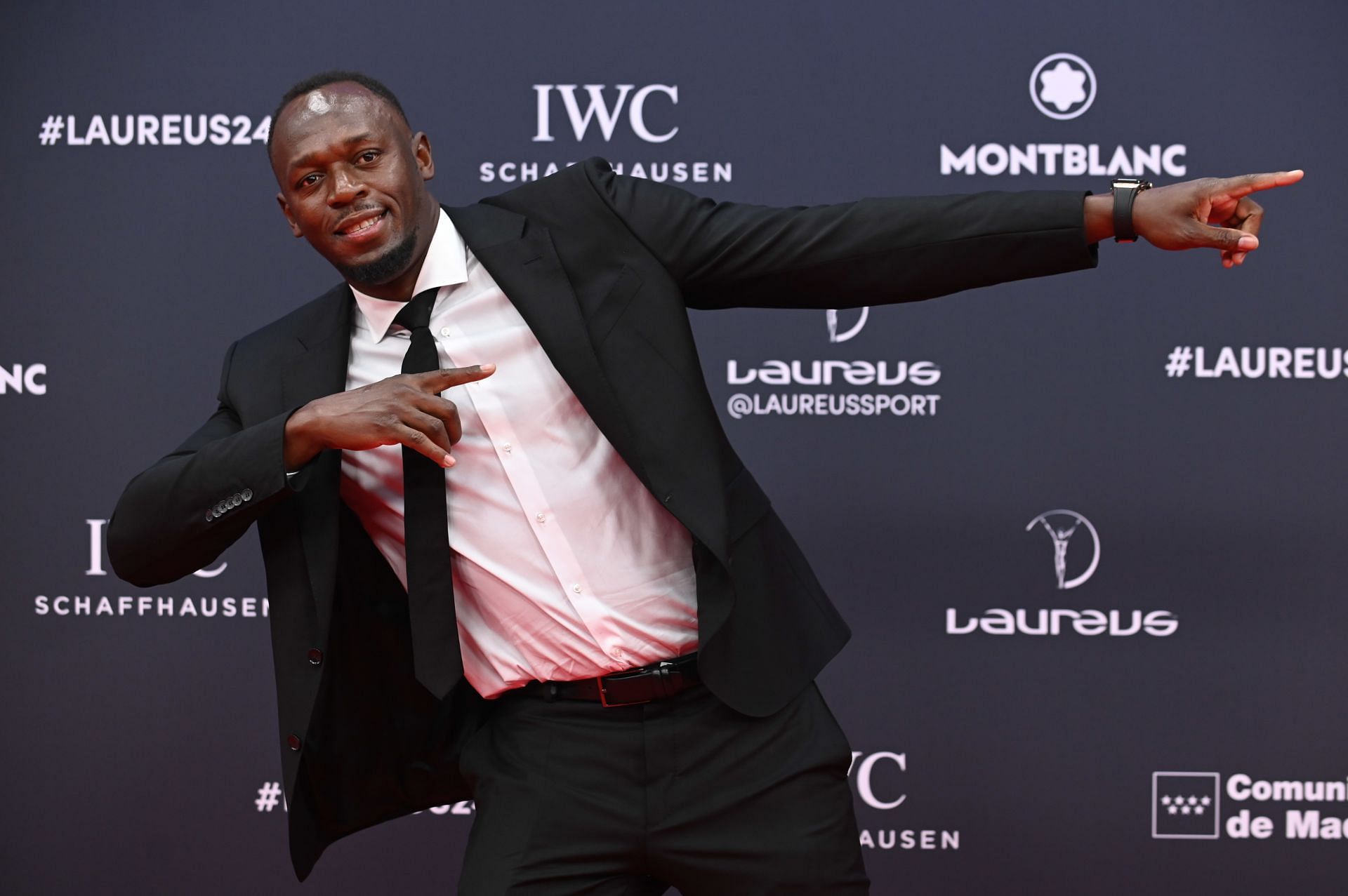 Usain Bolt attends the red carpet at the 2024 Laureus World Sport Awards in Madrid, Spain. (Photo by Getty Images)