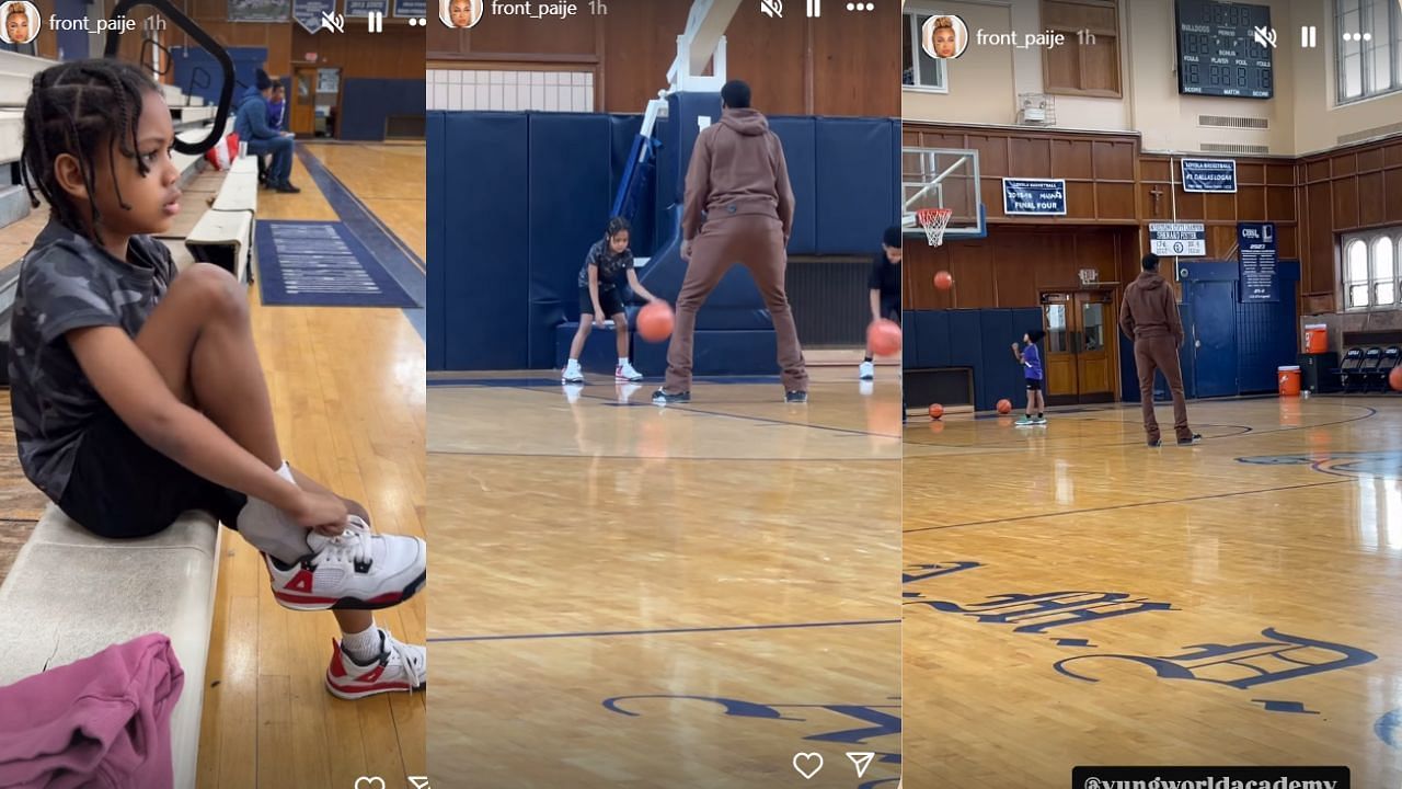 Paije Speights shares a video of her son practicing at the academy. (Credits: @front_paije/Instagram)