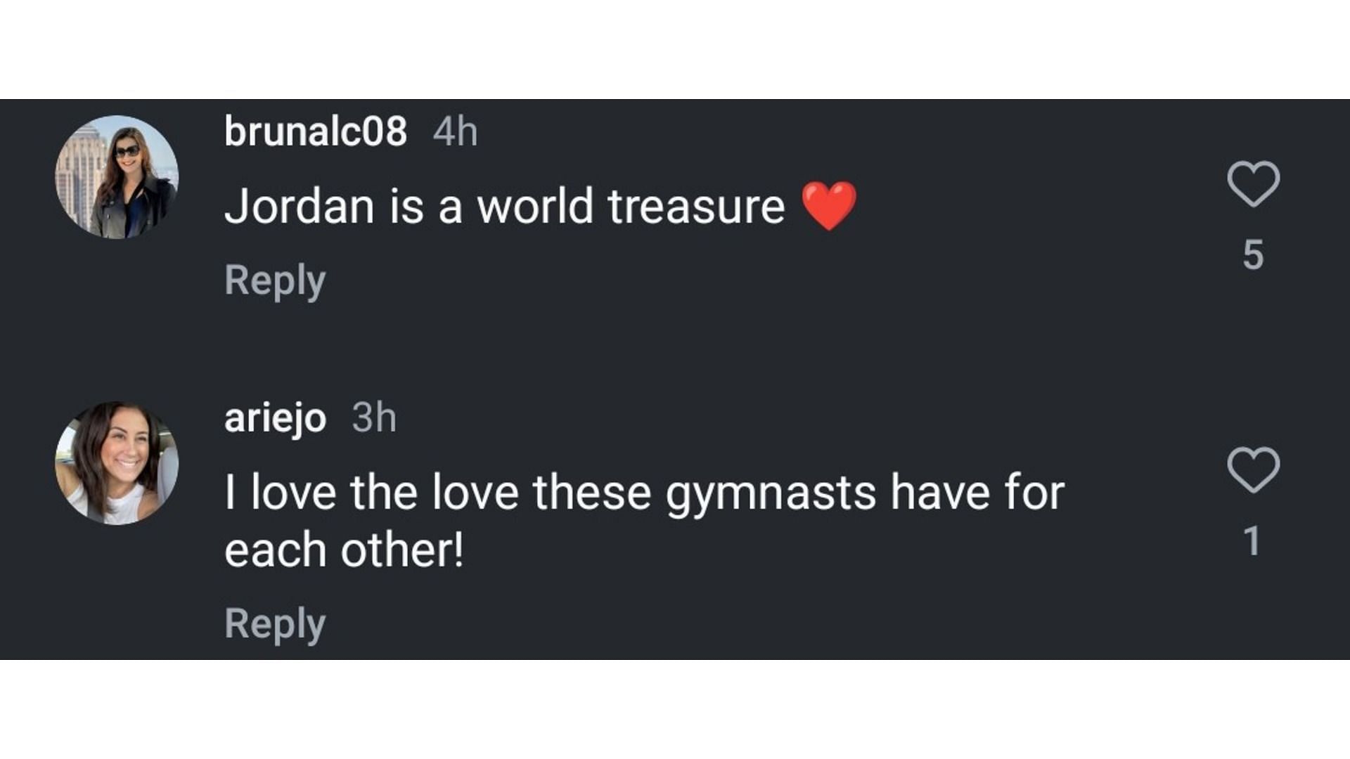 Comments from fans (Image via: Planet of Gymnastics&#039; Instagram handle)