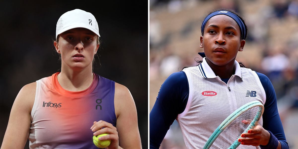 Swiatek (L), Gauff (R); Source: Getty