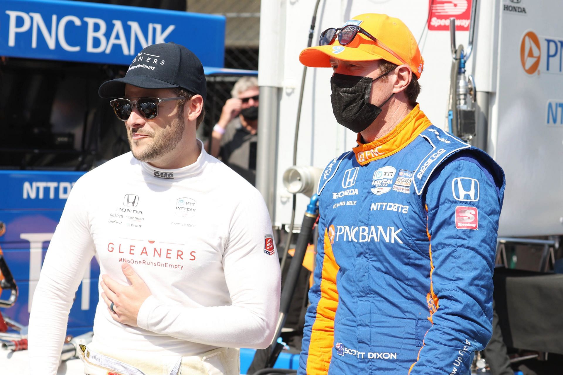 Marco Andretti (L) and Scott Dixon (R) at the INDYCAR - The 105th Indianapolis 500 Qualifying - Source: Getty