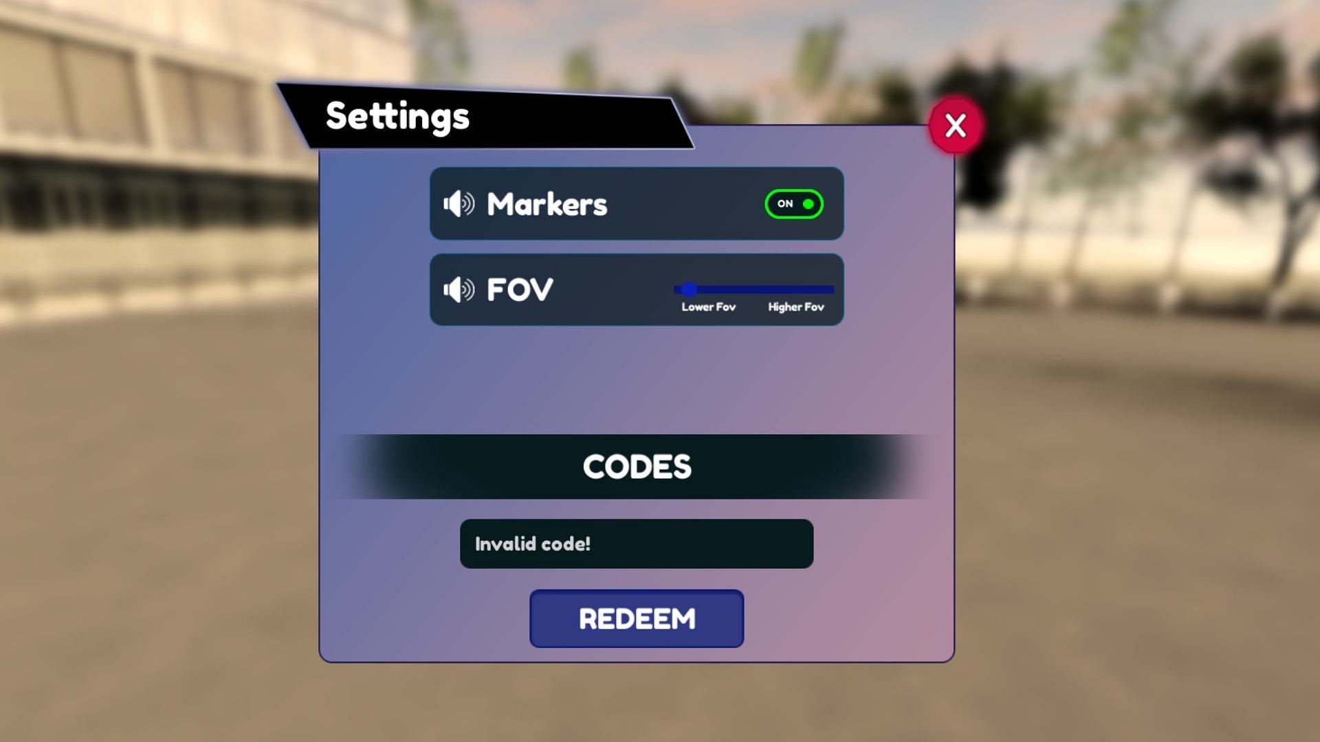 &quot;Invalid code!&quot; in Urban Moto (Image via Roblox)