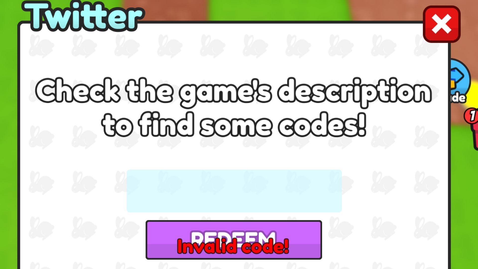 Egg Farm Tycoon 2 invalid code issue (Image via Roblox)