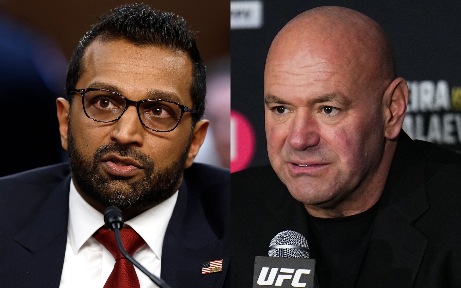 Kash Patel (left) met Dana White (right) at UFC 313 [Images courtesy: Getty Images]