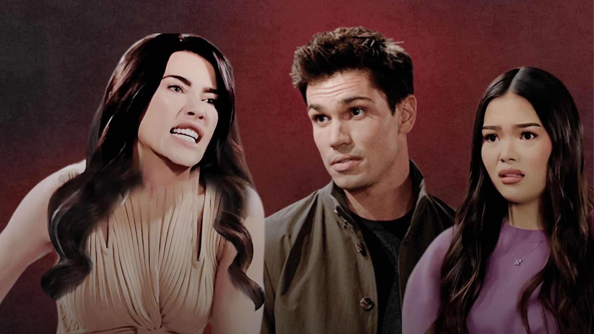 Steffy, Finn and Luna from B&amp;B (Custom cover edited by Sportskeeda, original Images via CBS/@The Bold and the Beautiful)