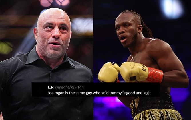 "He hasn't watched KSI box" - Fans make fun of Joe Rogan's "rare L take" as he heaps praise on the YouTuber-turned-boxer