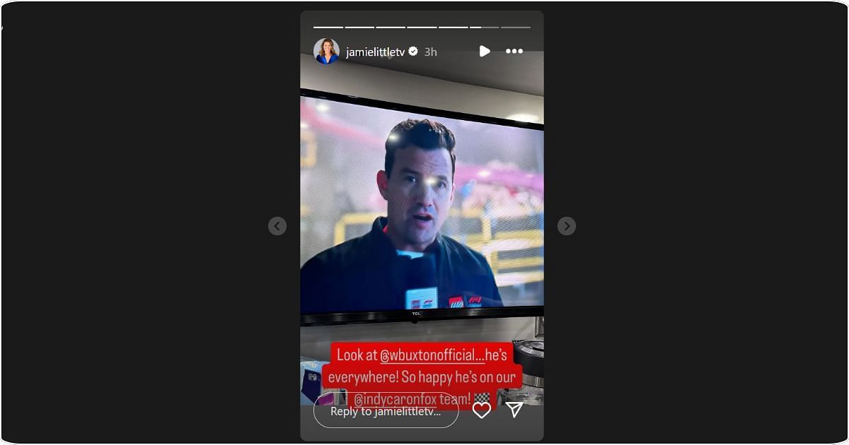 Jamie Little expressed her excitement about the addition of Will Buxton to the IndyCar team. Image: @jamielittletve via Instagram