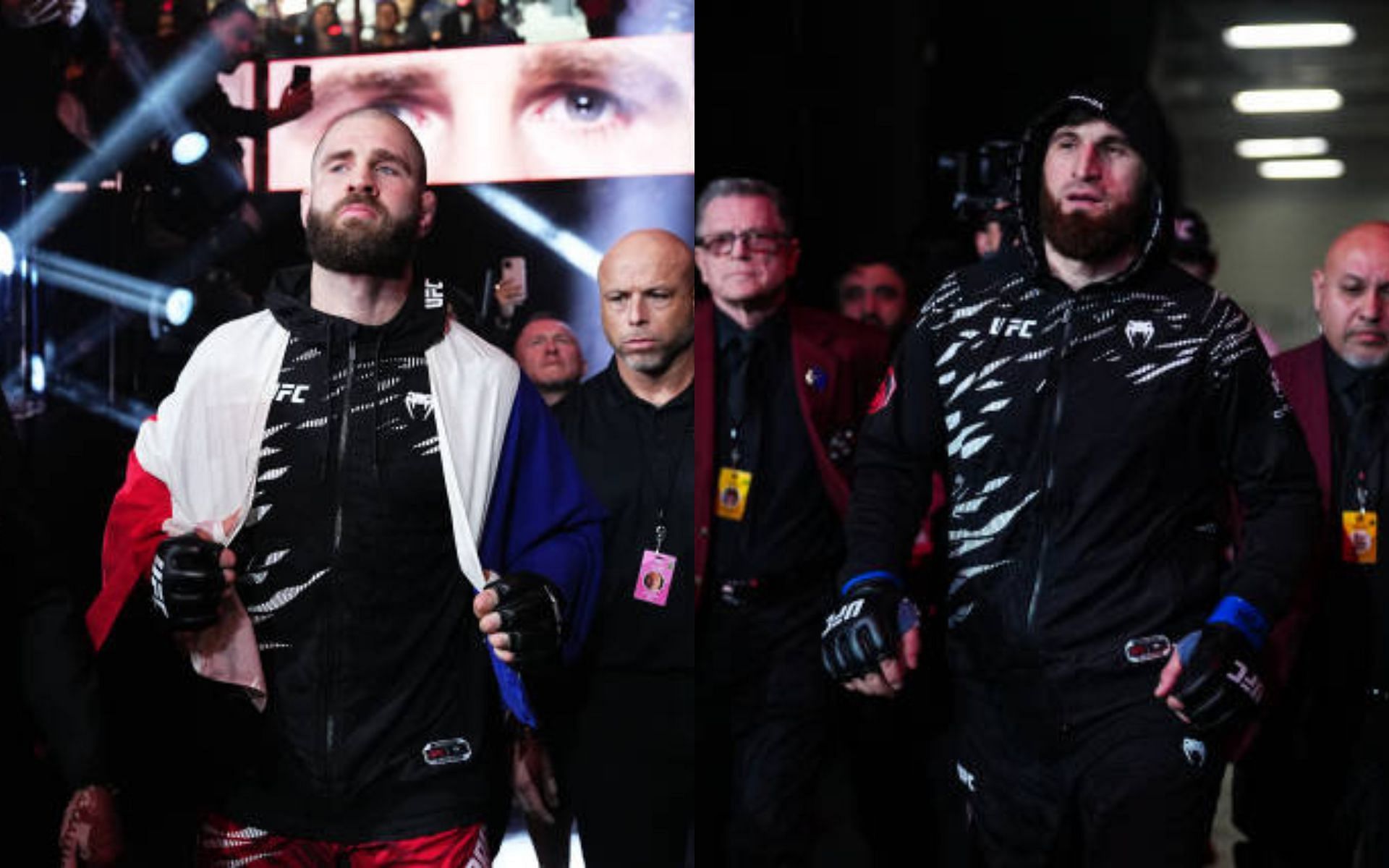 Jiri Prochazka (left) responds to Magomed Ankalaev (right) [Image credits: Getty Images]