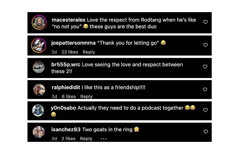 Screenshot of comments. [ONE Championship/Instagram]