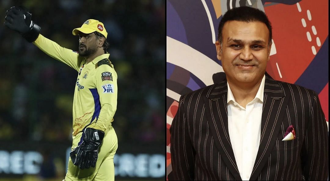 MS Dhoni and Virender Sehwag. [Getty]