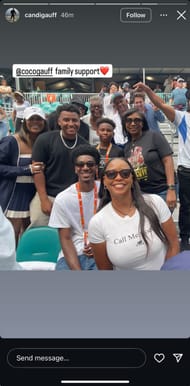 Candi Gauff's Instagram story; ( Source - Instagram @candigauff)