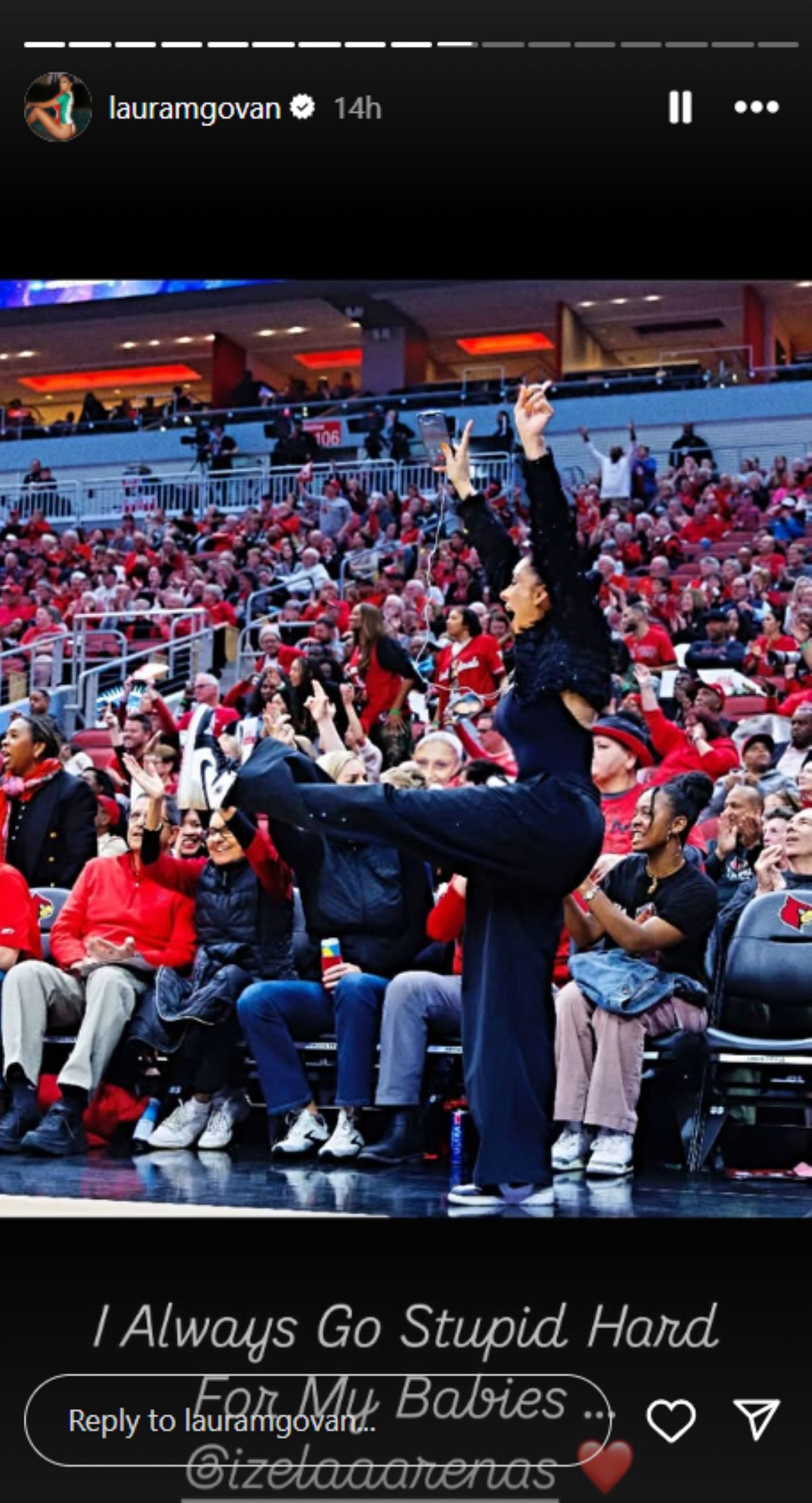 Gilbert Arenas&#039; ex Laura Govan shares a moment of her cheering for daughter Izela Arenas (Image: IG/lauramgovan)