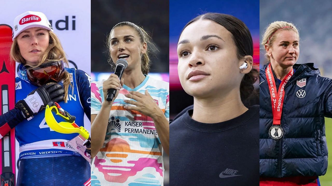 Mikaela Shiffrin, Alex Morgan, Sophie Wilson, and Lindsay Horan (Image via: All four Getty)