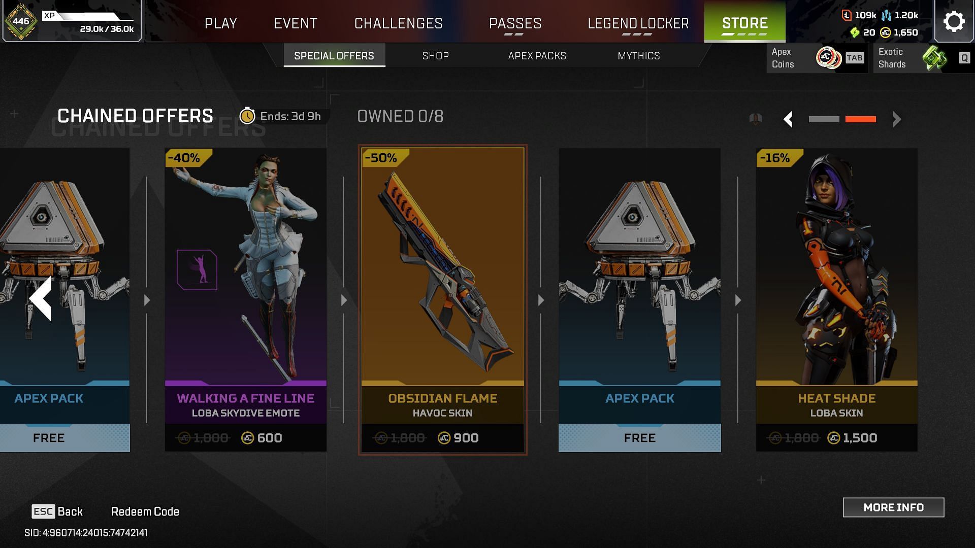 The Chained Offers section in the store (Image via Sportskeeda Gaming || EA)