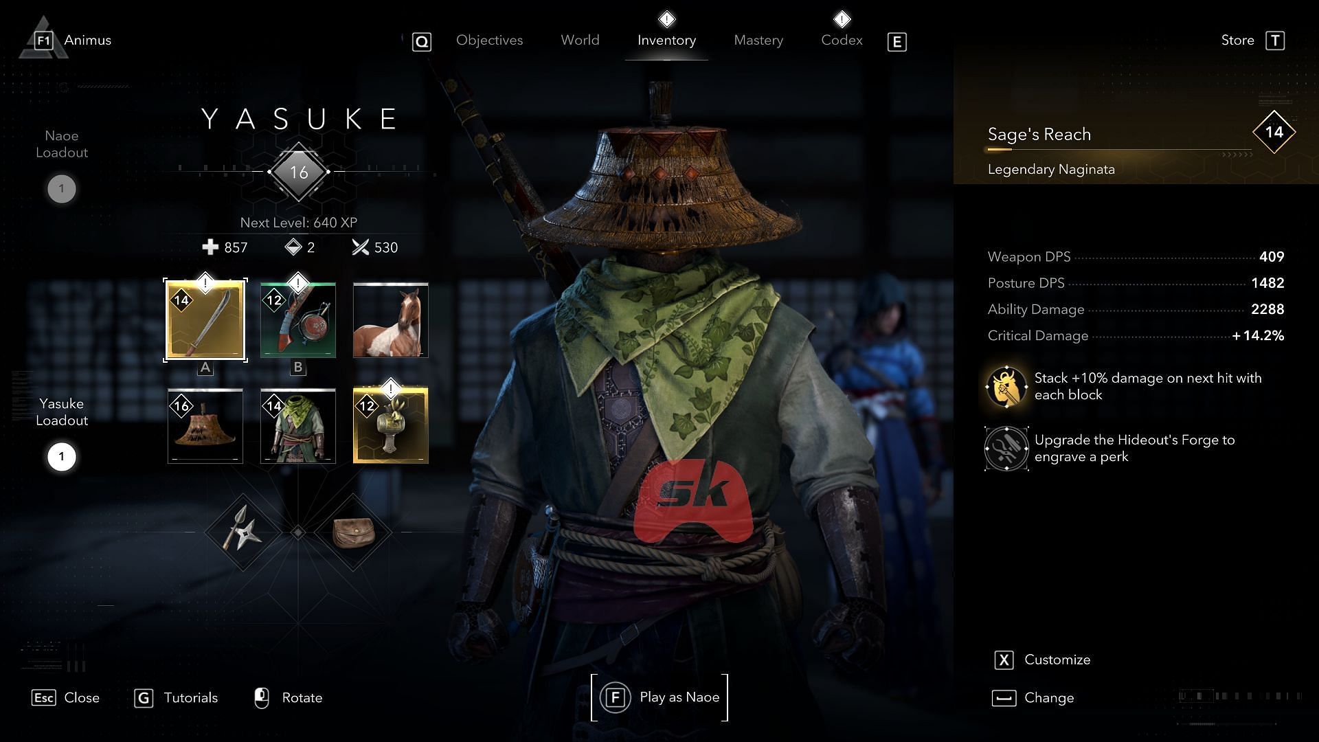 You can change the appearance of your gear (Image via Sportskeeda Gaming // Ubisoft)