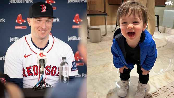 Alex Bregman reacts to son Knox's new look for upcoming MLB season