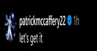 “Let’s get it,” Patrick McCaffery commented. (Image via Instagram/@pennmbb)