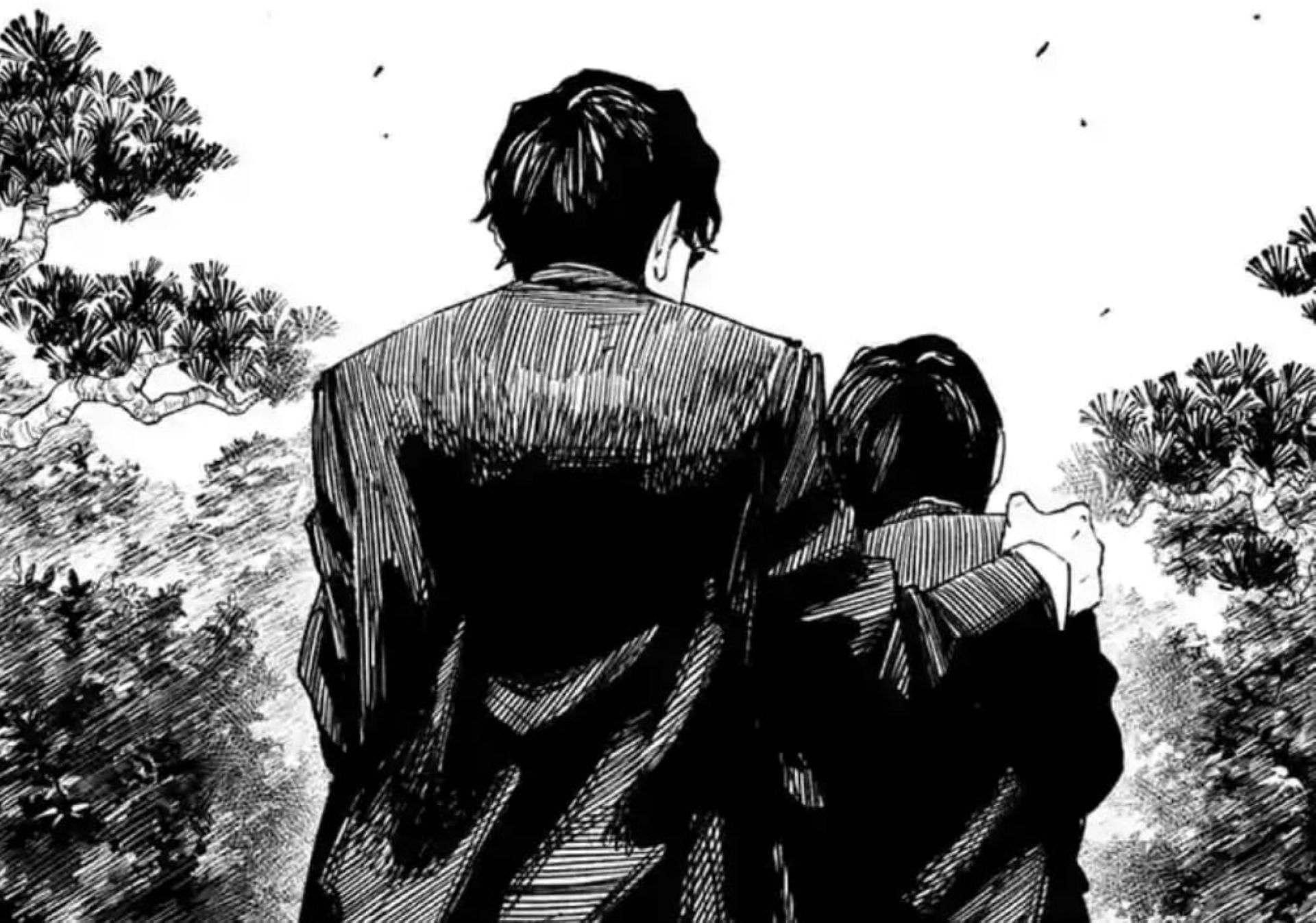 Seiichi Samura consoles his daughter (Image via Shueisha)