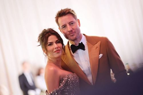 Sofia Pernas and Justin Hartley at the 81st Annual Golden Globe Awards (Image via Getty)