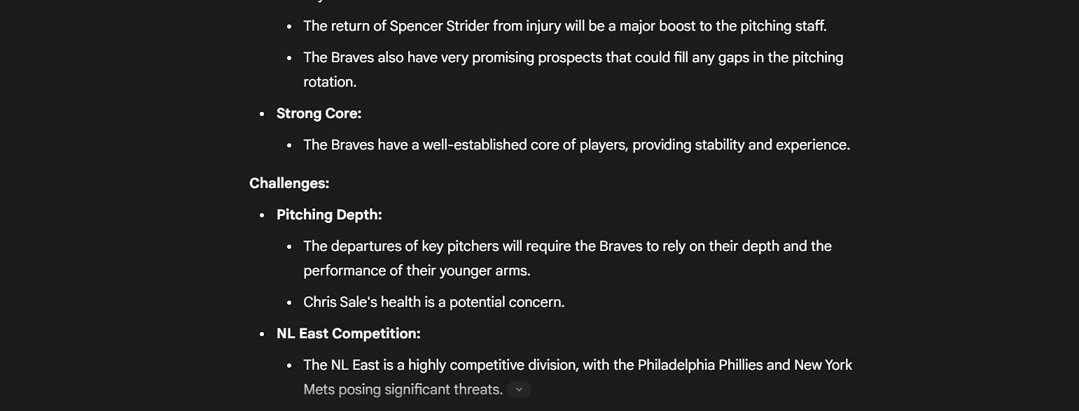 The AI program believes Chris Sale&#039;s health will be something to monitor in 2025 (Photo Source: Google Gemini)