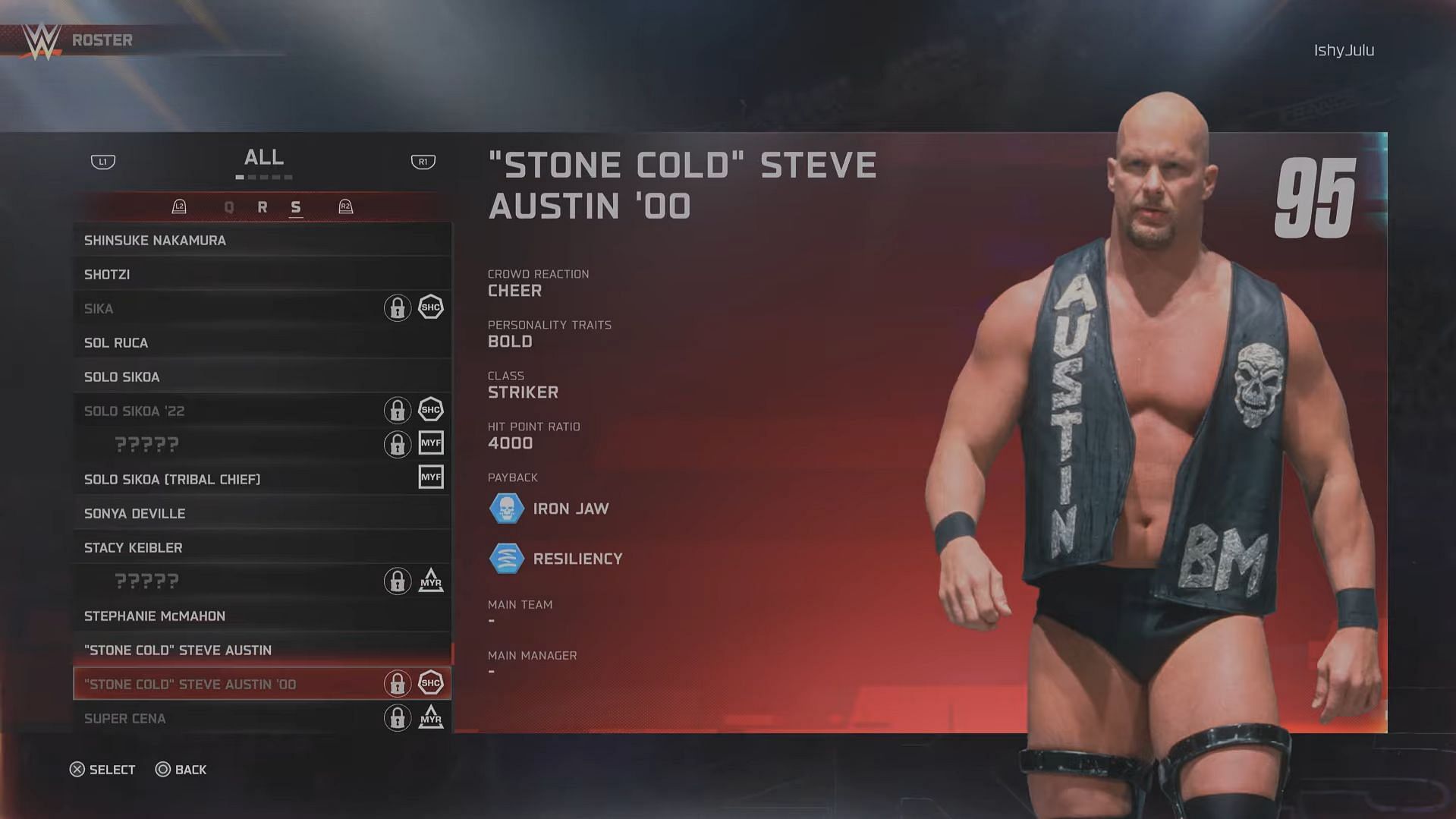 The 2000 card of Steve Austin (Image via 2K Games // YouTube/@BottomTier)