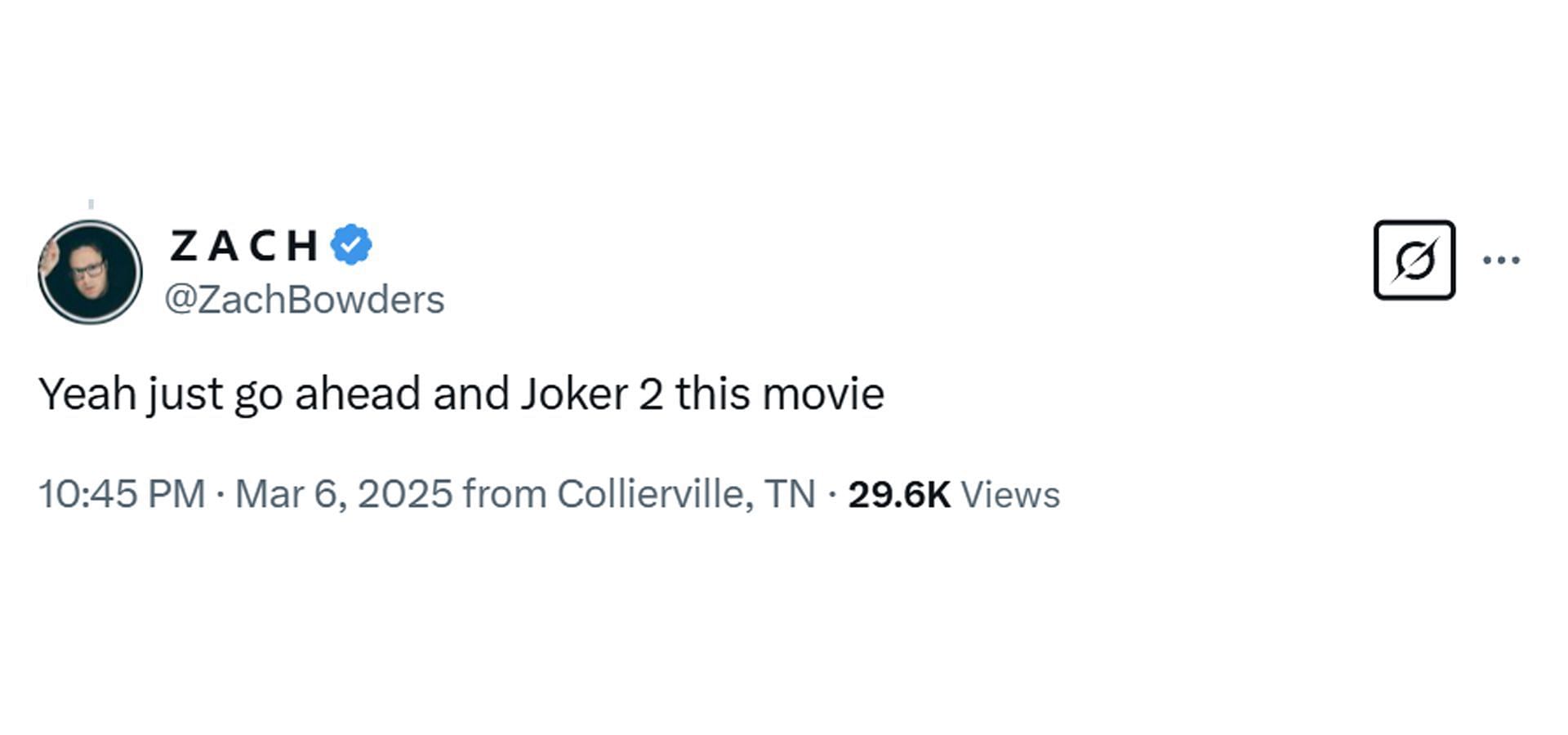 An X user reacting to the news (Image via X/ @DiscussingFilm)