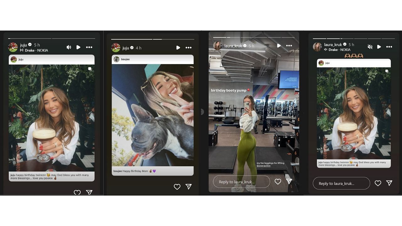 IG story of JuJu Smith and Laura Kruk