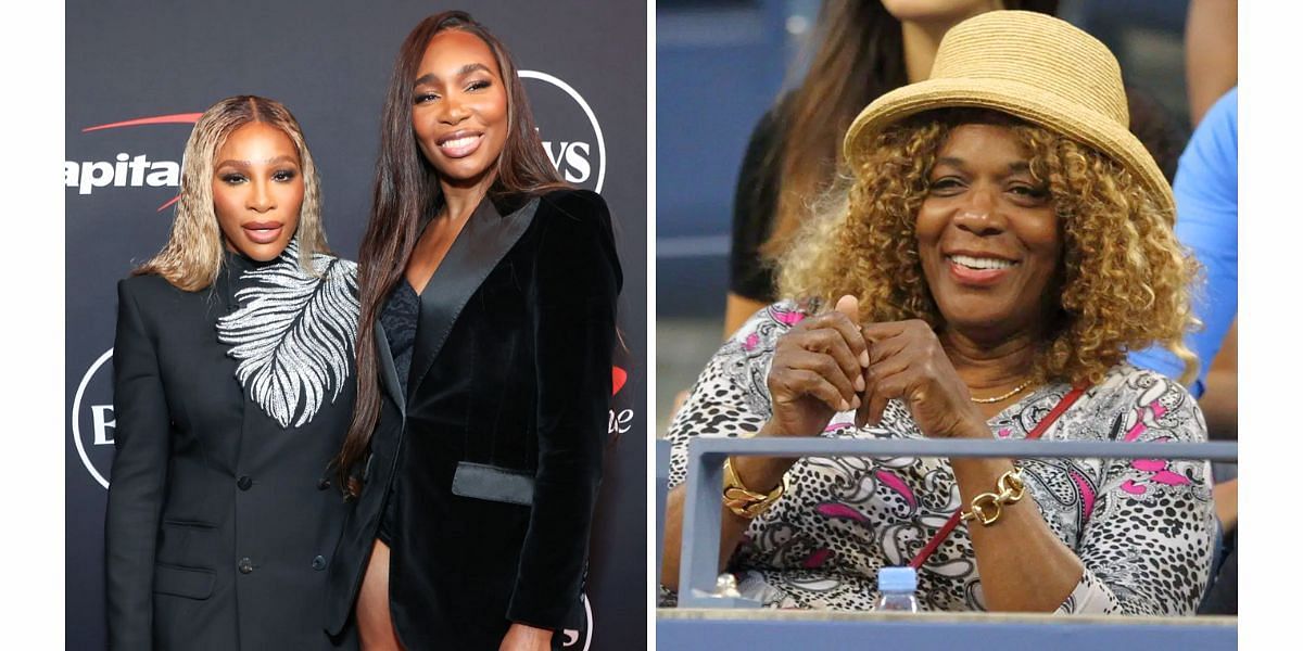 Venus Williams and Serena Williams (L) and their mother Oracene Price (R) (Image Source: Getty)