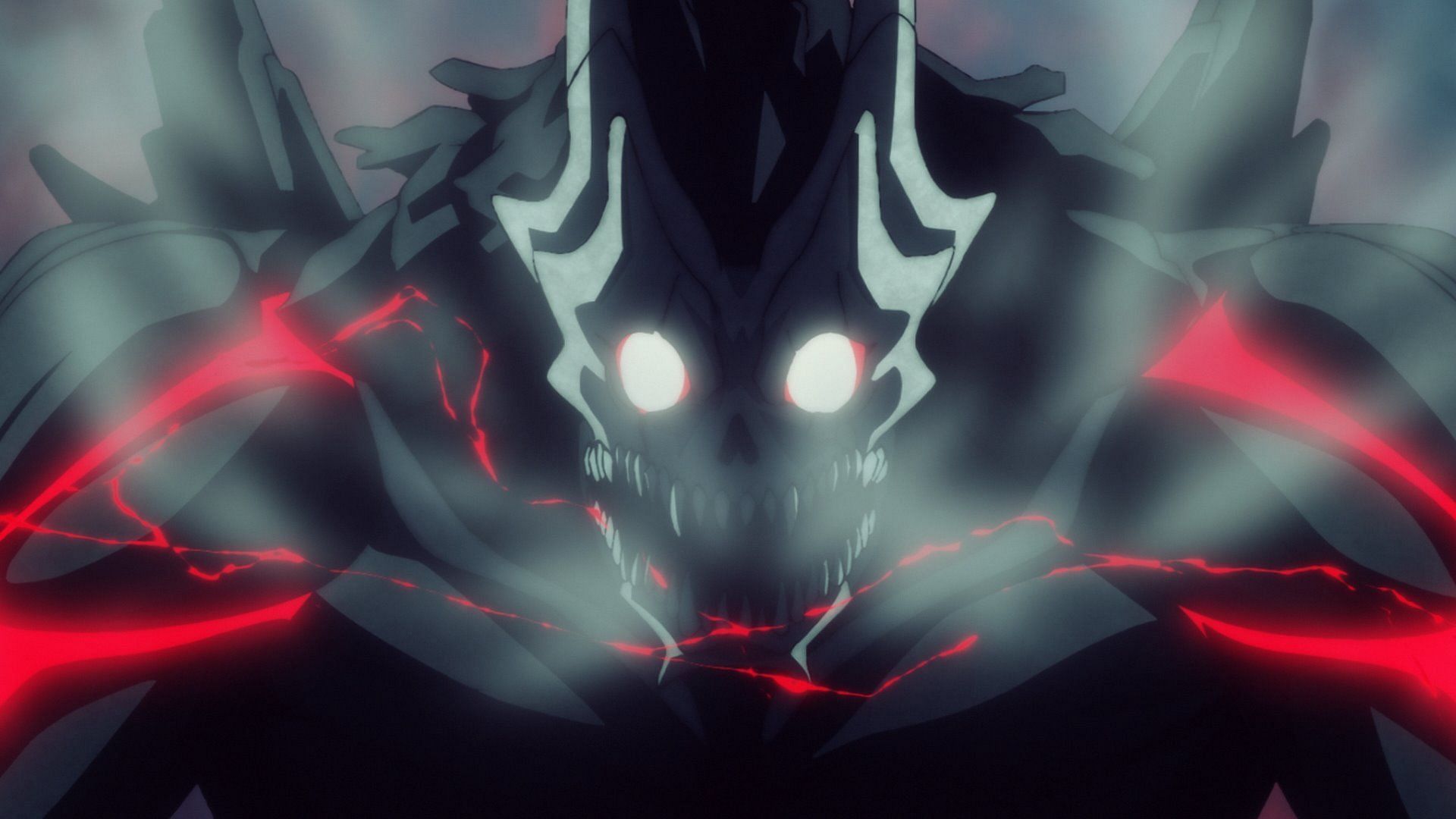 Despite Kafka&#039;s latest powerup, he still struggles against Meireki&#039;s true form in Kaiju No. 8 chapter 123 (Image via Production I.G)