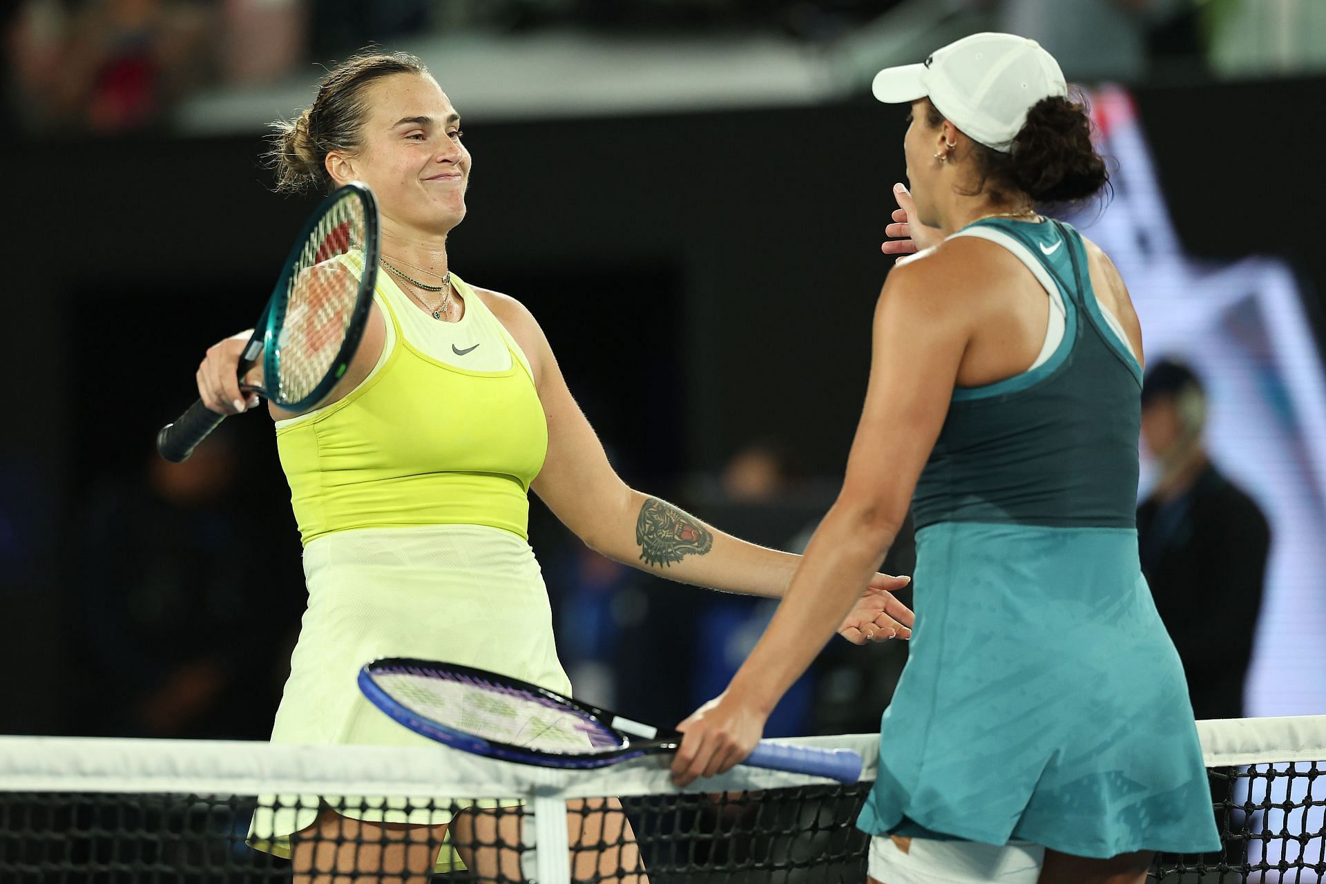 Madison Keys and Aryna Sabalenka at 2025 Australian Open Final - Day 14 - Source: Getty