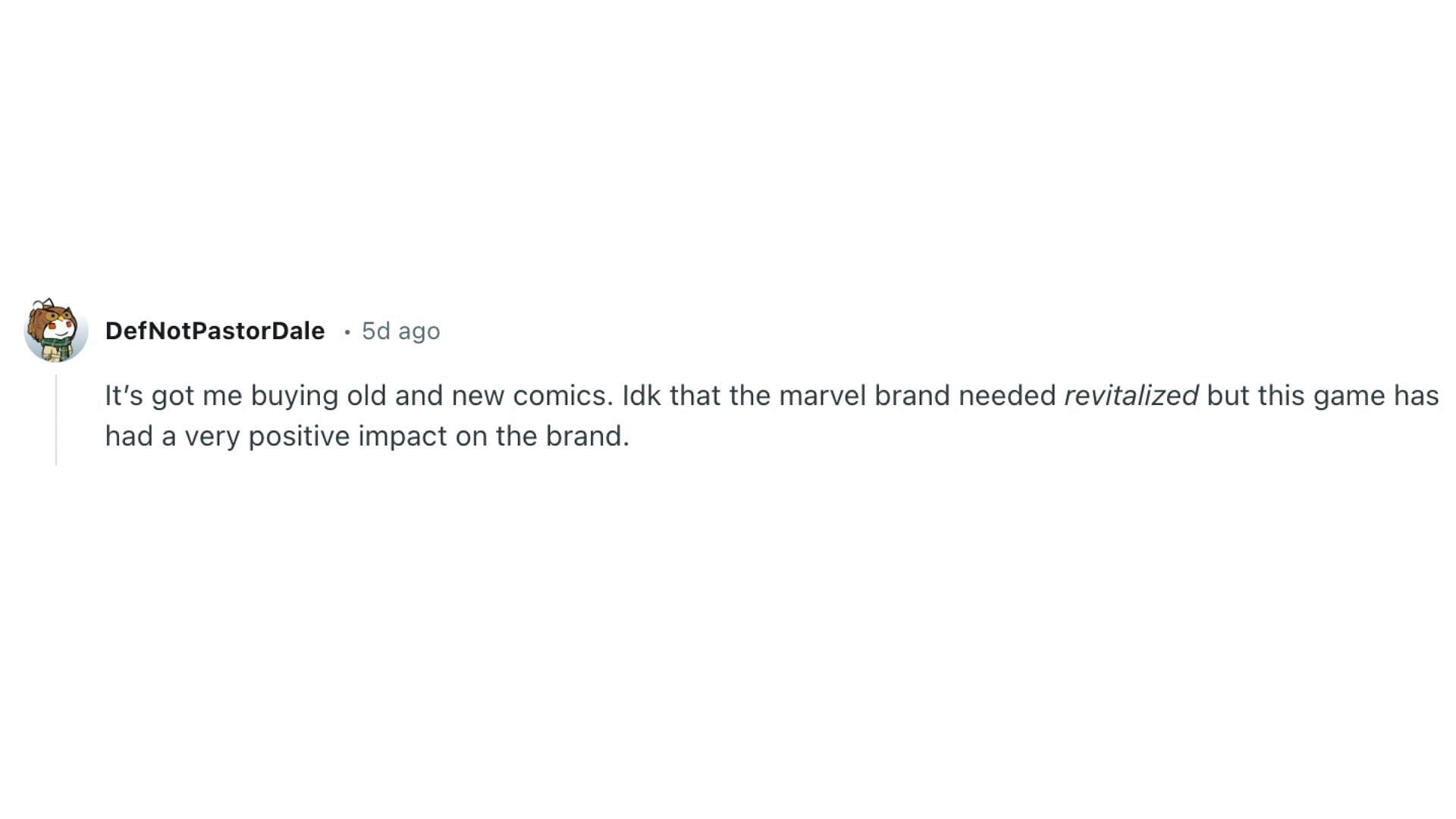 Reddit user reacts to Marvel Rivals (Image Via DefNotPastorDale Reddit Account)