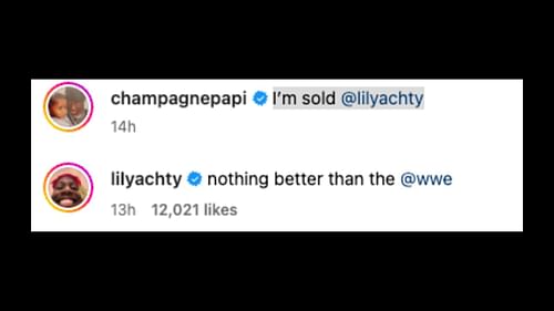 Lil Yachty reacts to Drake's message on Instagram. [Image credit: Screenshot of Drake's Instagram]