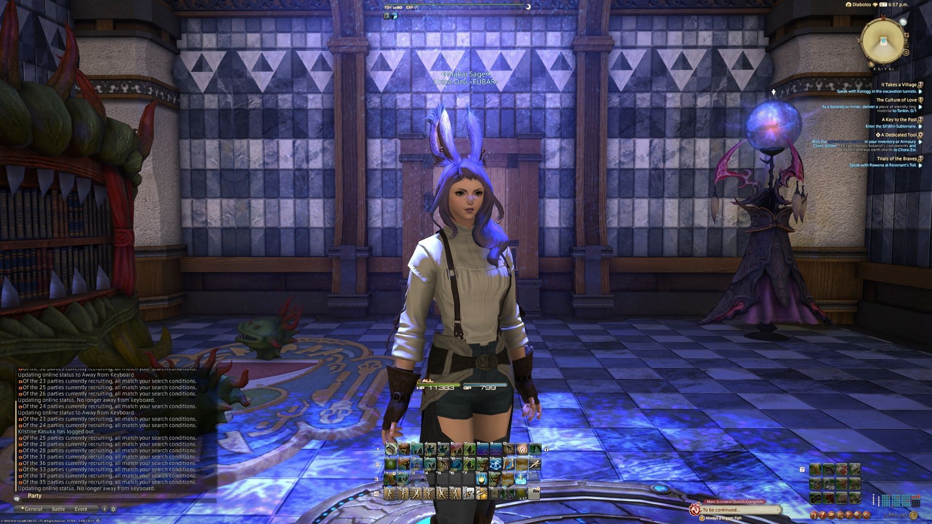 While FF14 has gorgeous visuals and housing cosmetics, it cost me somewhere in the neighborhood of 7-8M gil to get the furnishings I wanted for this one room (Image via Square Enix)