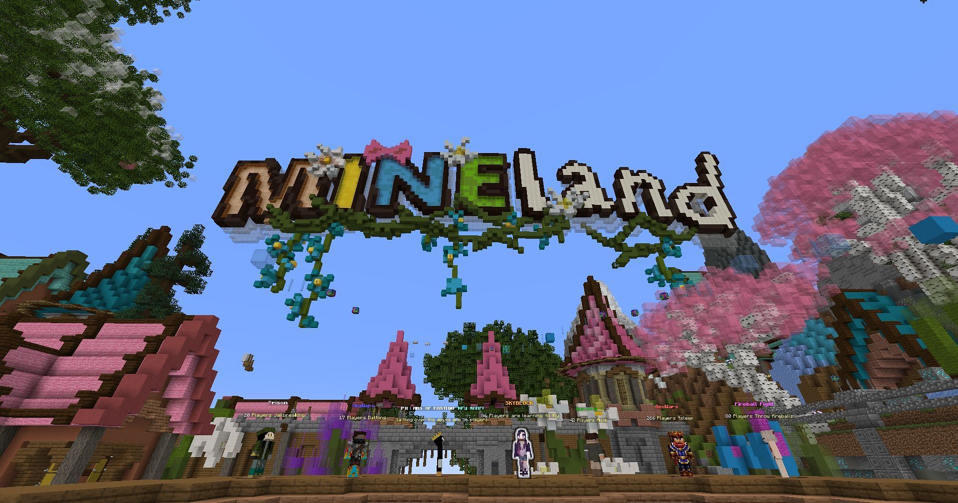 Mineland is a server with a diverse mix of game modes (Image via Mojang Studios)