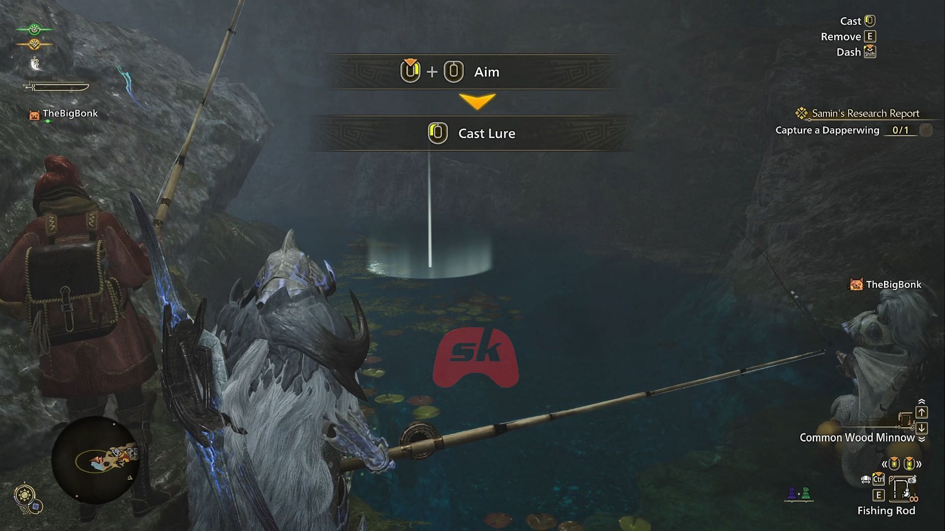 Casting the lure in Monster Hunter Wilds (Image via Sportskeeda Gaming, Capcom)