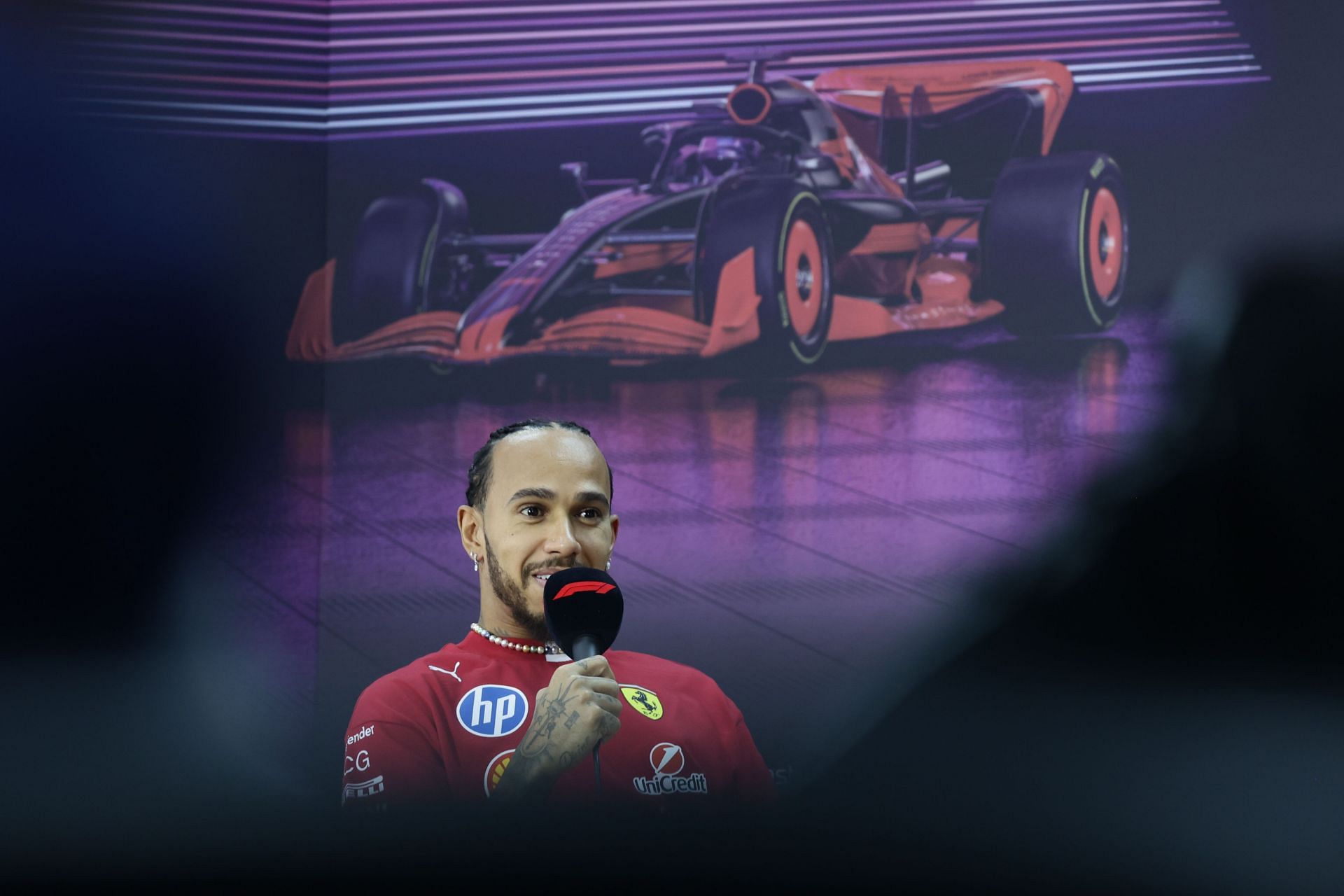 Lewis Hamilton at the press conference during F1 Bahrain Testing Day 3 - Source: Getty