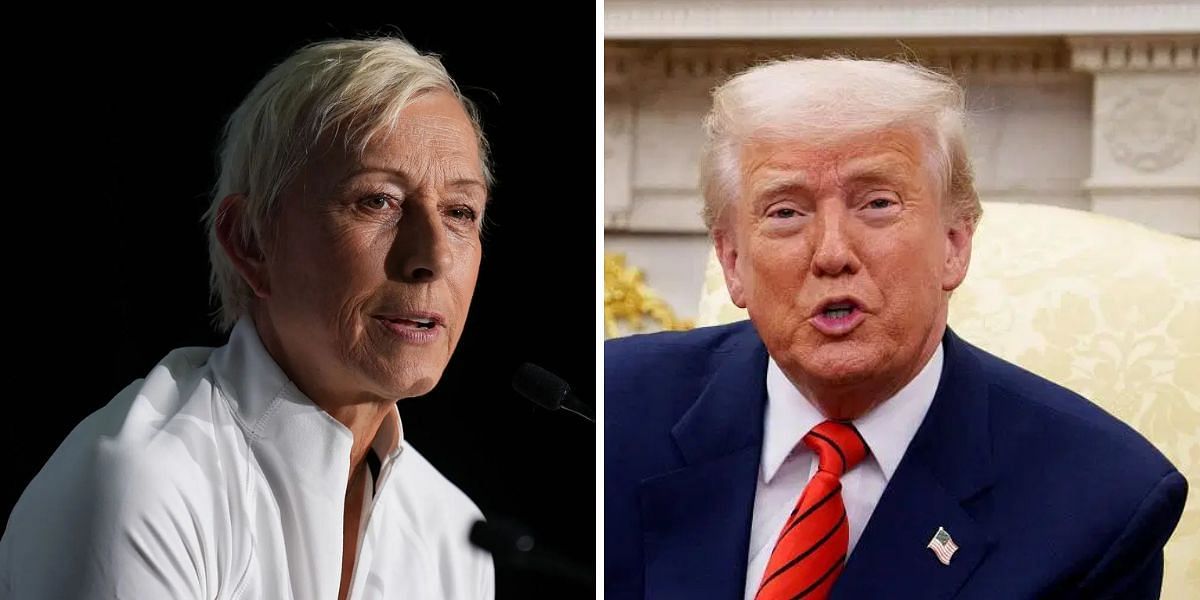 Martina Navratilova (left), Donald Trump (right), Sources: Getty