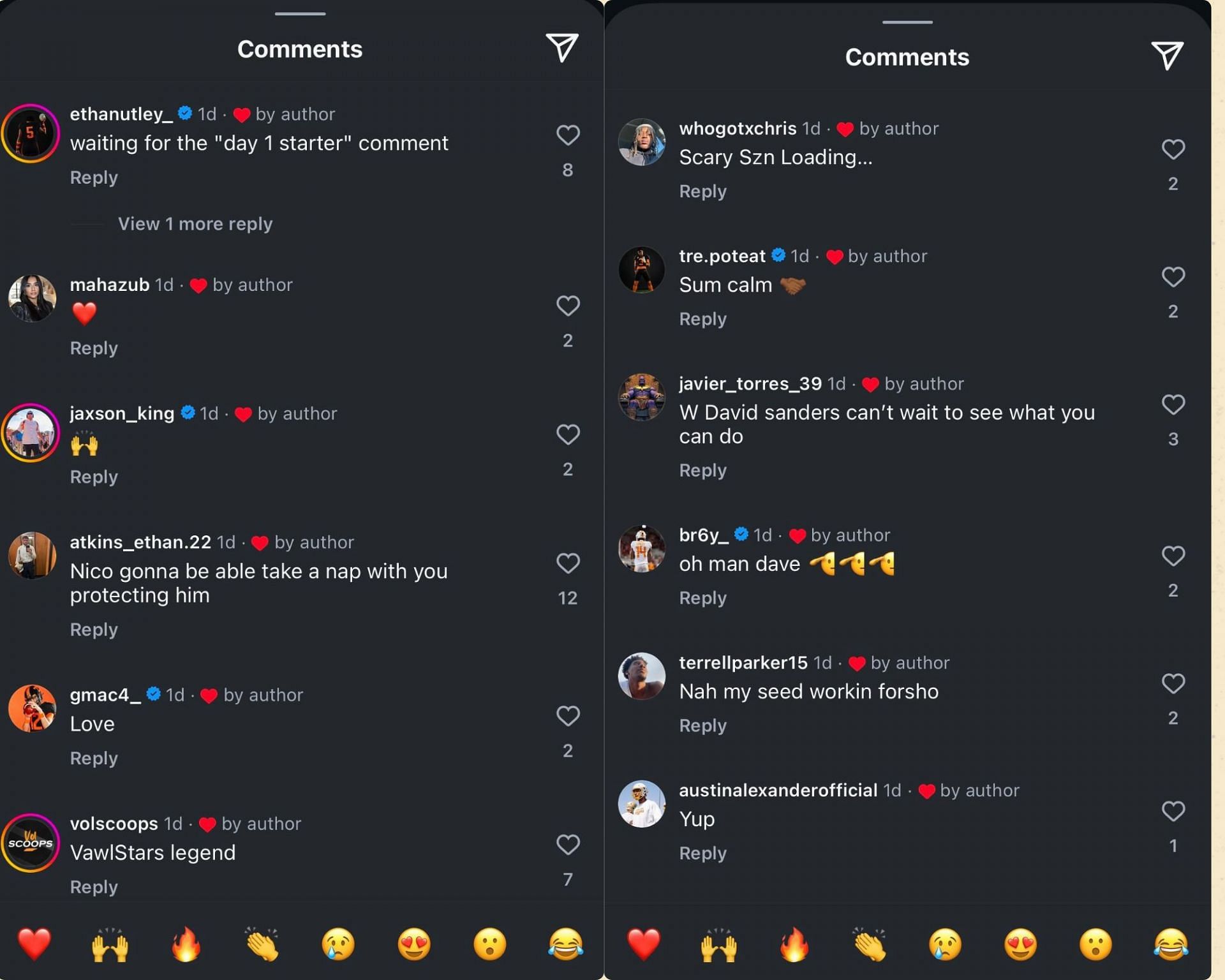 Reactions to David Sanders Jr&#039;s Instagram post