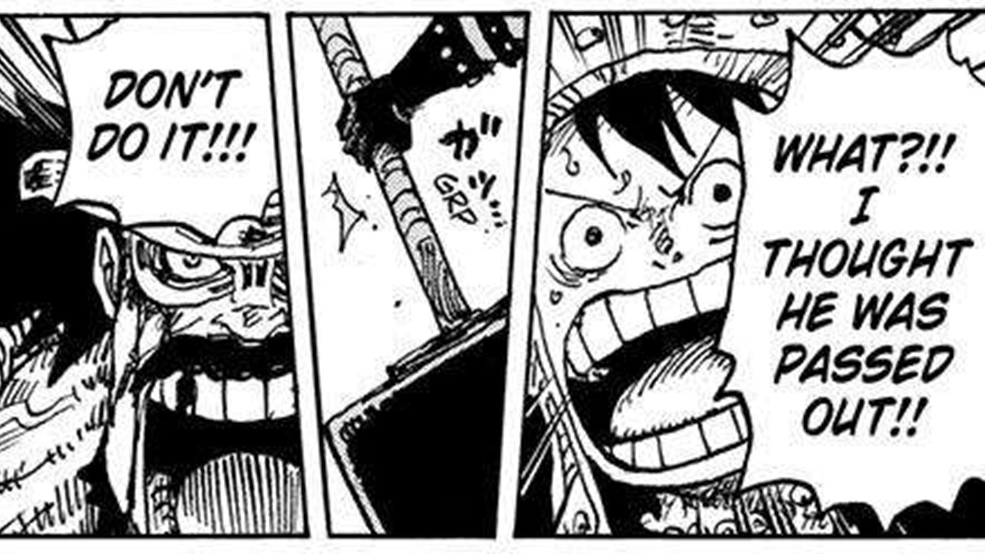 Loki grabbing Ragnir in the One Piece manga (Image via Shueisha)