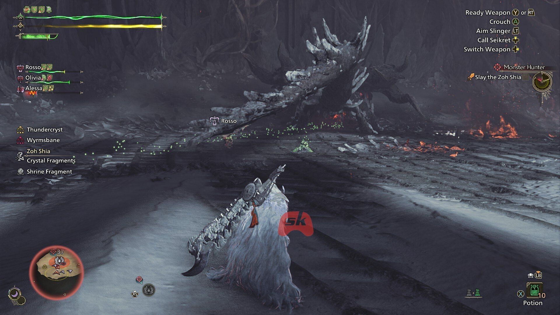 Damage its crystal layers to reach its weak points (Image via Sportskeeda Gaming || Capcom)