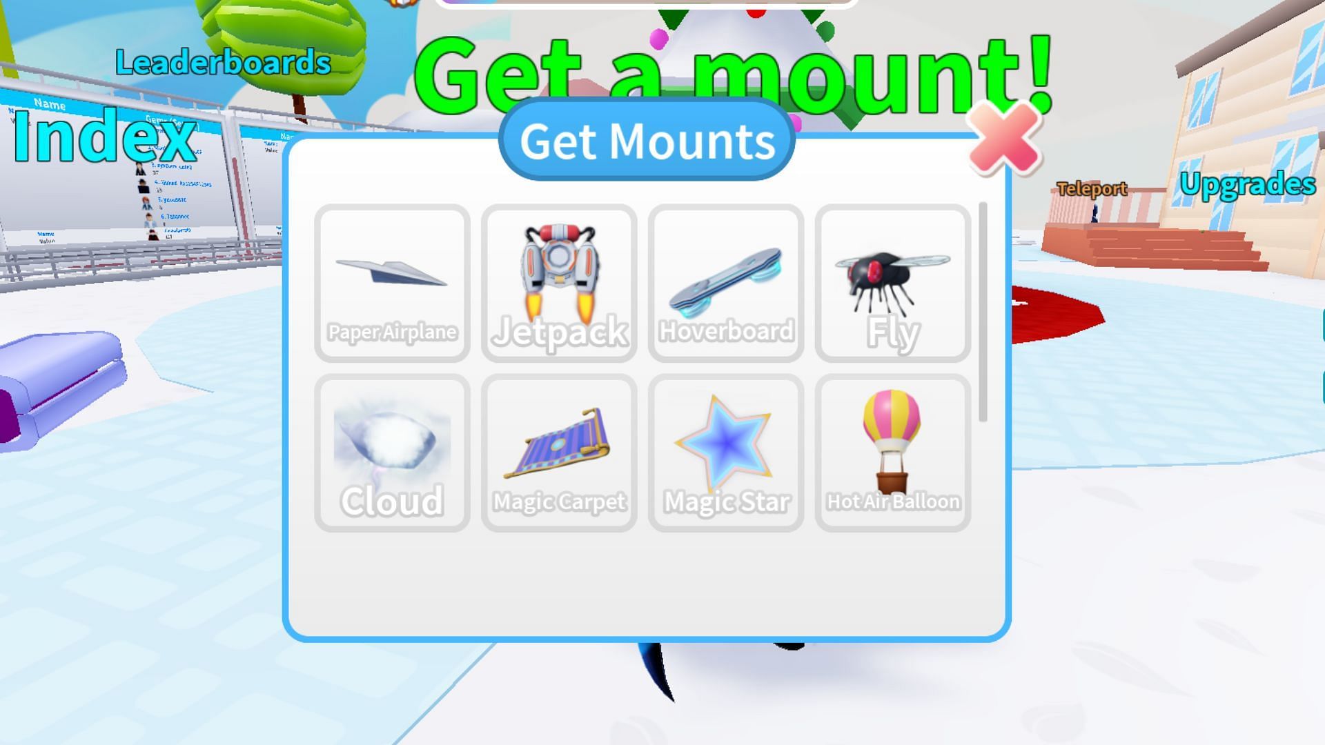 All mounts in Trick Shot Simulator (Image via Roblox)