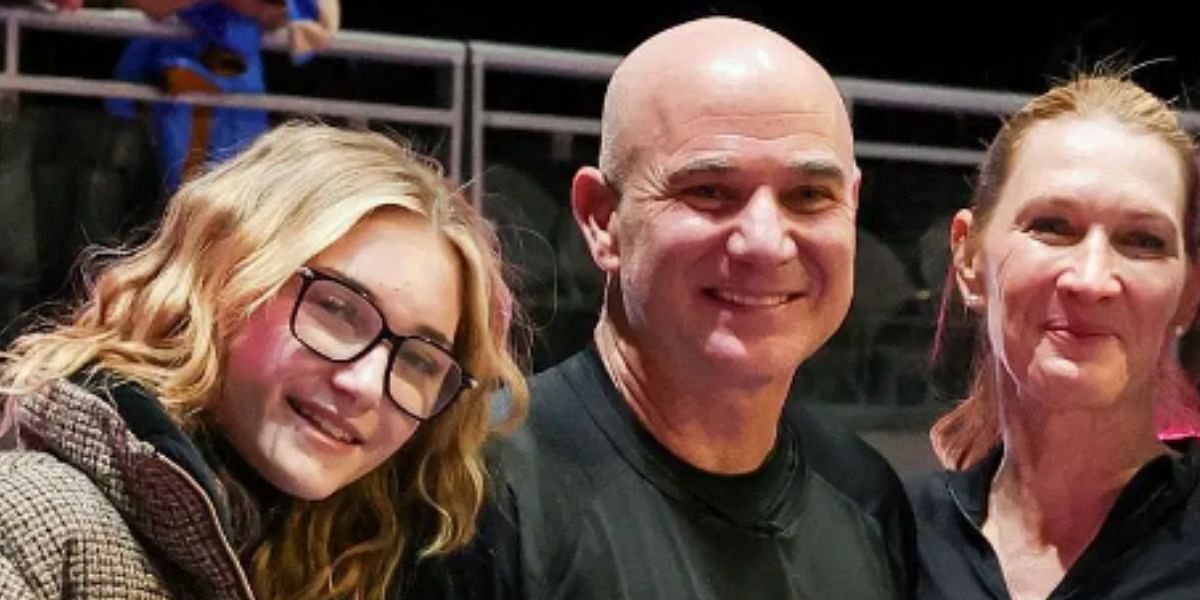 Jaz Agassi, Andre Agassi and Steffi Graf; ( Source - Getty Images)