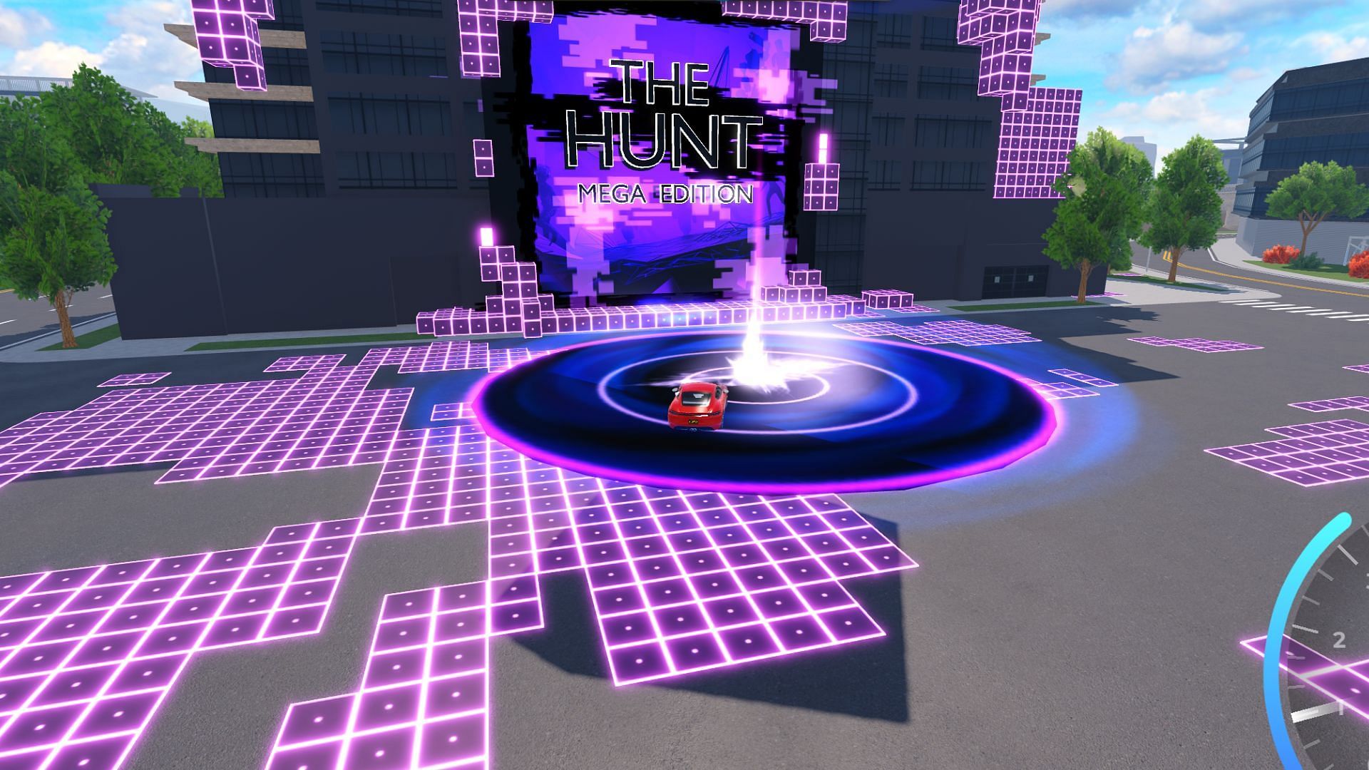 You can access the obbys through this portal (Image via Roblox)