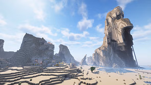 Minecraft player discovers natural Easter Island Head-shaped mountain