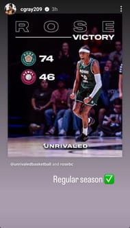 Chelsea Gray's Instagram story (Image via Instagram/@CGray209)