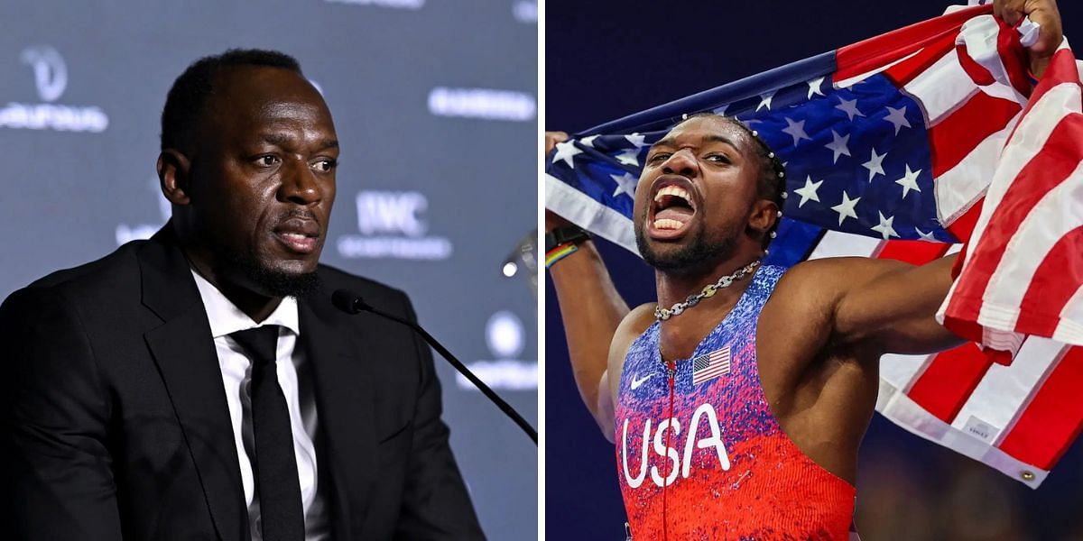 Usain Bolt (L) and Noah Lyles (R). PHOTO: Both from Getty