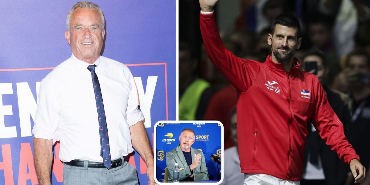 Robert F. Kennedy Jr. (L), Boris Becker (C) and Novak Djokovic (R); ( Source - Getty Images)